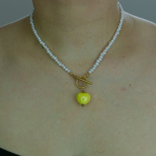 Κολιέ κίτρινη καρδιά