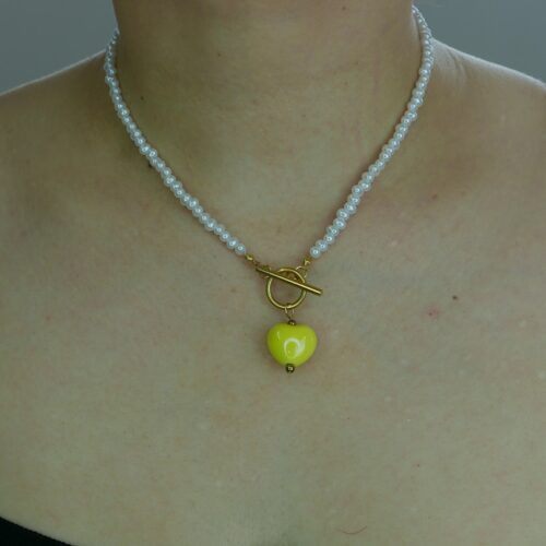 Κολιέ Καρδιά Κίτρινη