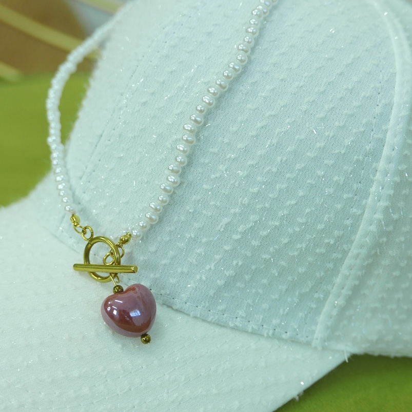 Κολιέ ροζ καρδιά - Image 4