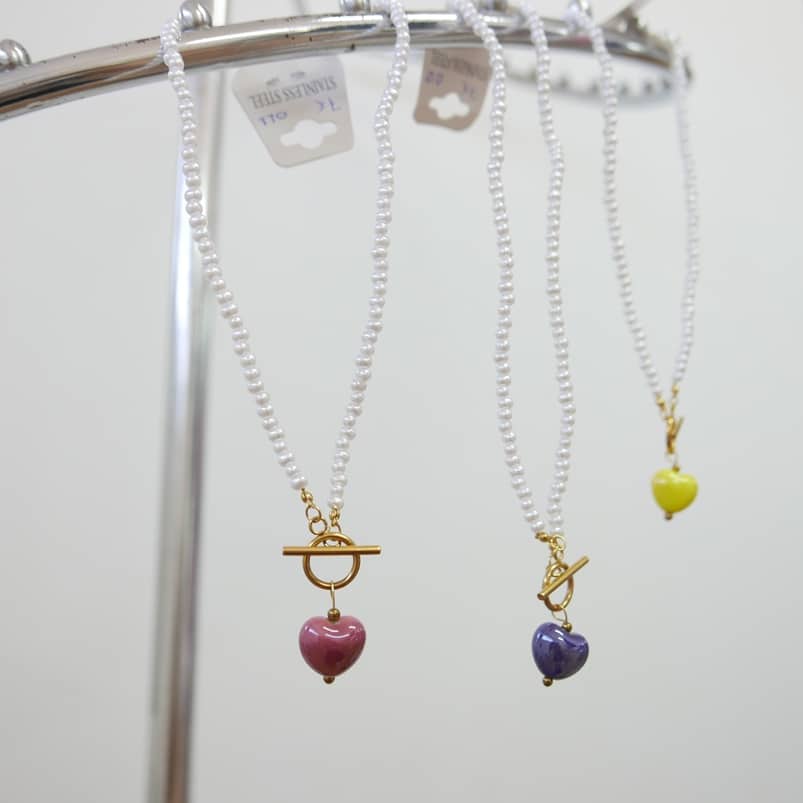 Κολιέ ροζ καρδιά - Image 2