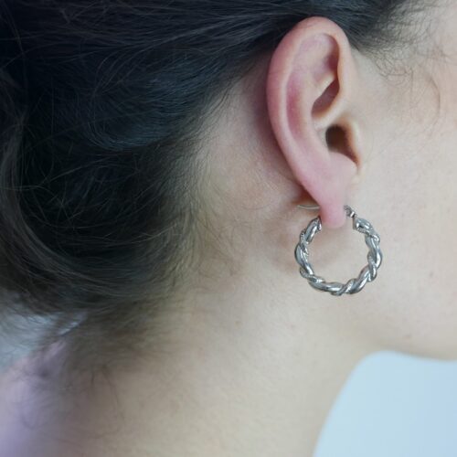 Ασημί σκουλαρίκια