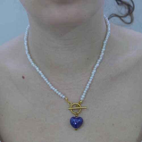 Κολιέ μπλε καρδιά